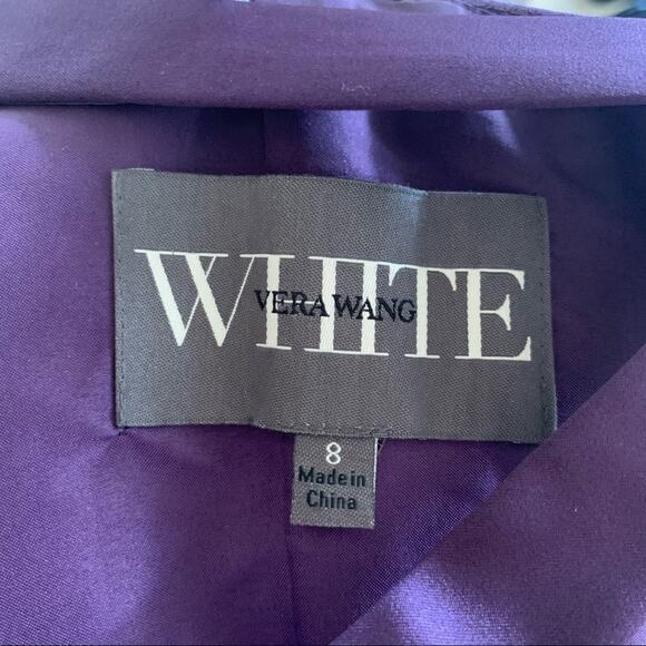 White by Vera Wang Bridesmaid or Formal Dress in Purple Plum Crepe - Picture 9 of 13